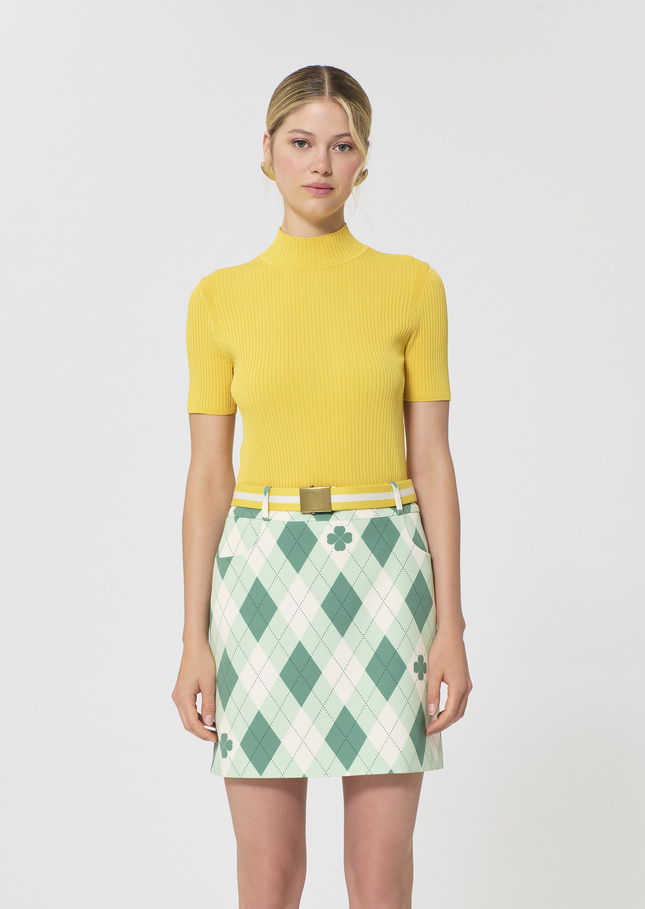 Perla Sweater yellow ribbed knit Mimosa TARA JARMON CH
