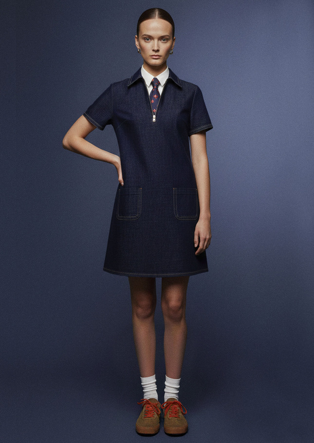 Rubina Dress raw denim Brut TARA JARMON CH