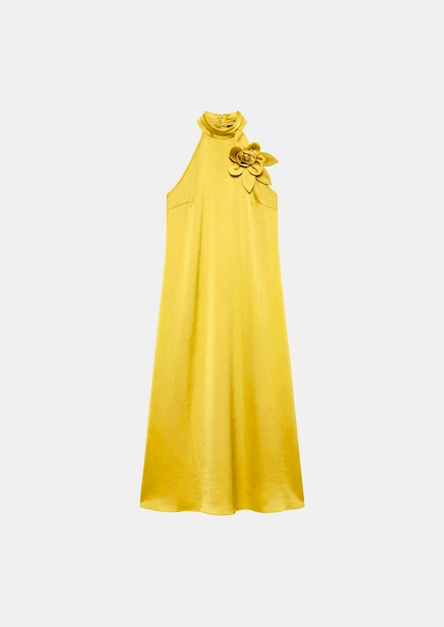 Rosso Dress yellow satin Mimosa TARA JARMON CH