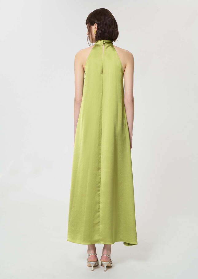 Rosso Dress green satin Anis TARA JARMON CH