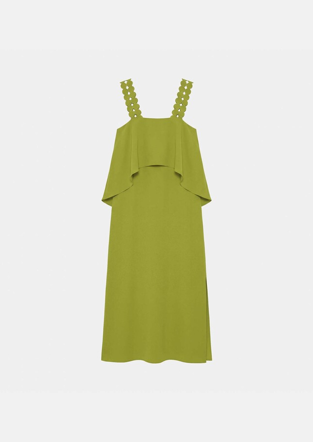 Rochas dress green in fluid crepe Pomme TARA JARMON CH