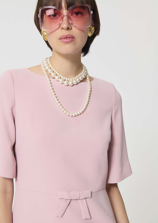 Romina dress pale pink in fluid crepe Blush TARA JARMON CH