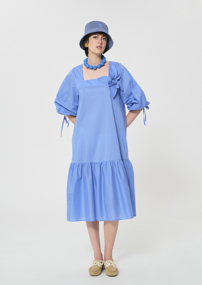 Roméa dress sky blue cotton voile Horizon TARA JARMON CH