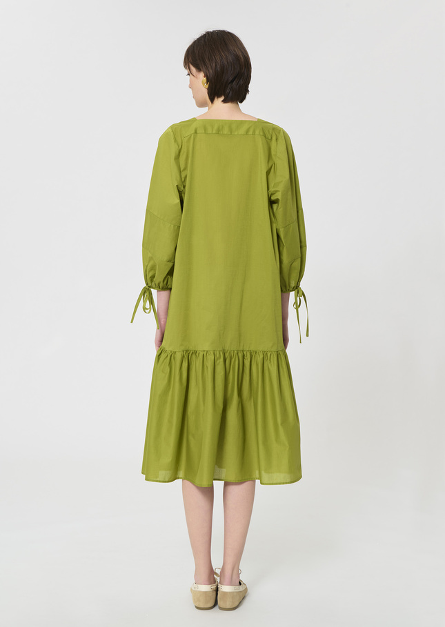 Roméa dress green cotton voile Pomme TARA JARMON CH