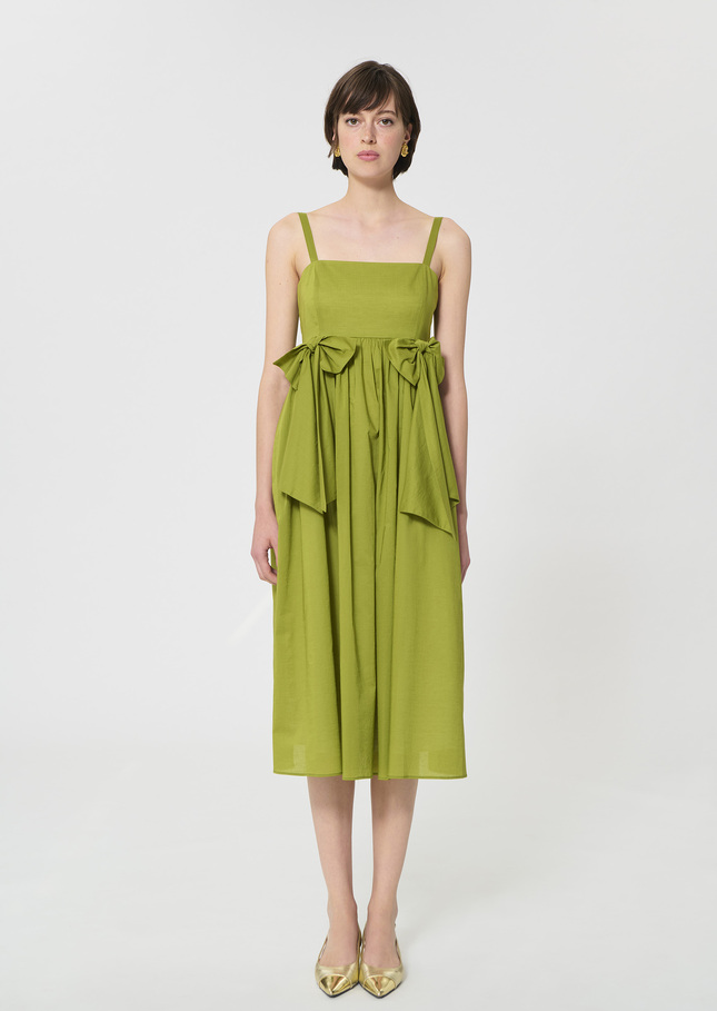Renée Dress green cotton voile Pomme TARA JARMON CH