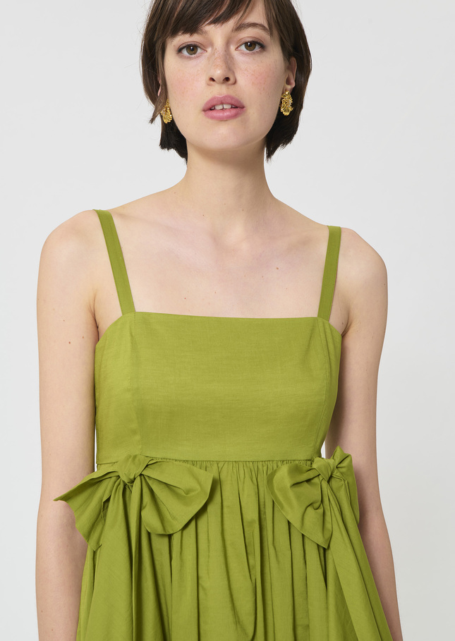 Renée Dress green cotton voile Pomme TARA JARMON CH