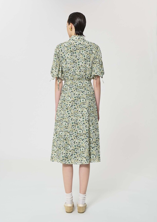 Rachel Dress green floral print Vert anglais TARA JARMON CH