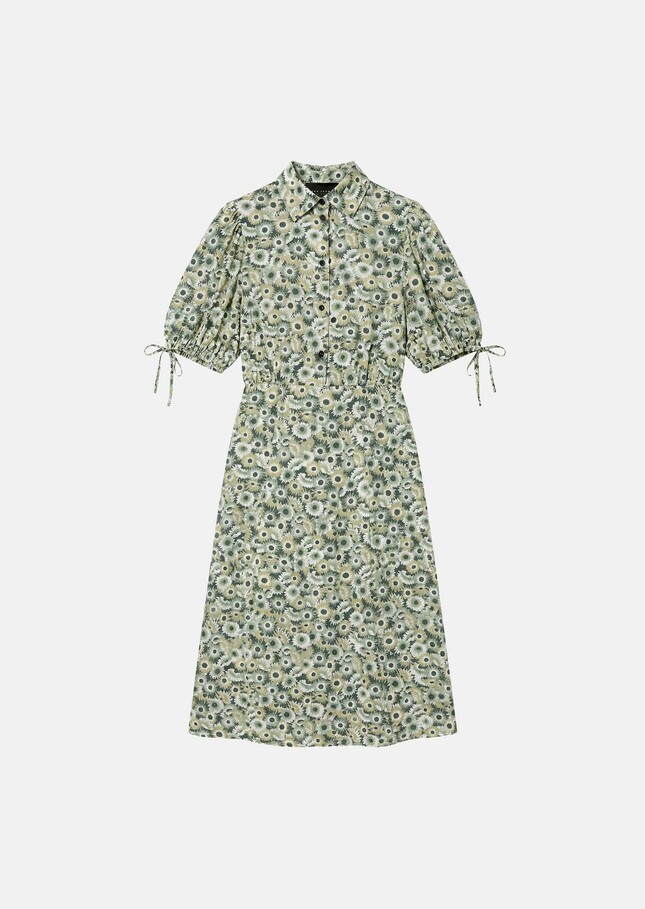 Rachel Dress green floral print Vert anglais TARA JARMON CH