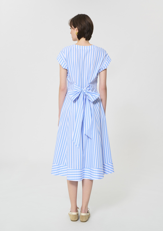 Rosia dress sky blue striped poplin Horizon TARA JARMON CH