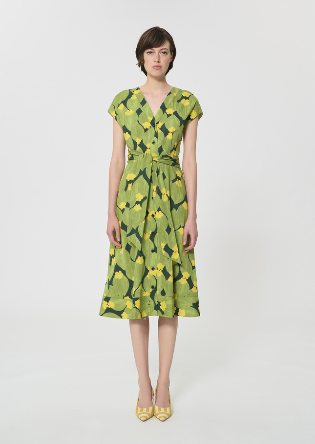 Rosia dress dark green floral print Vert anglais TARA JARMON CH