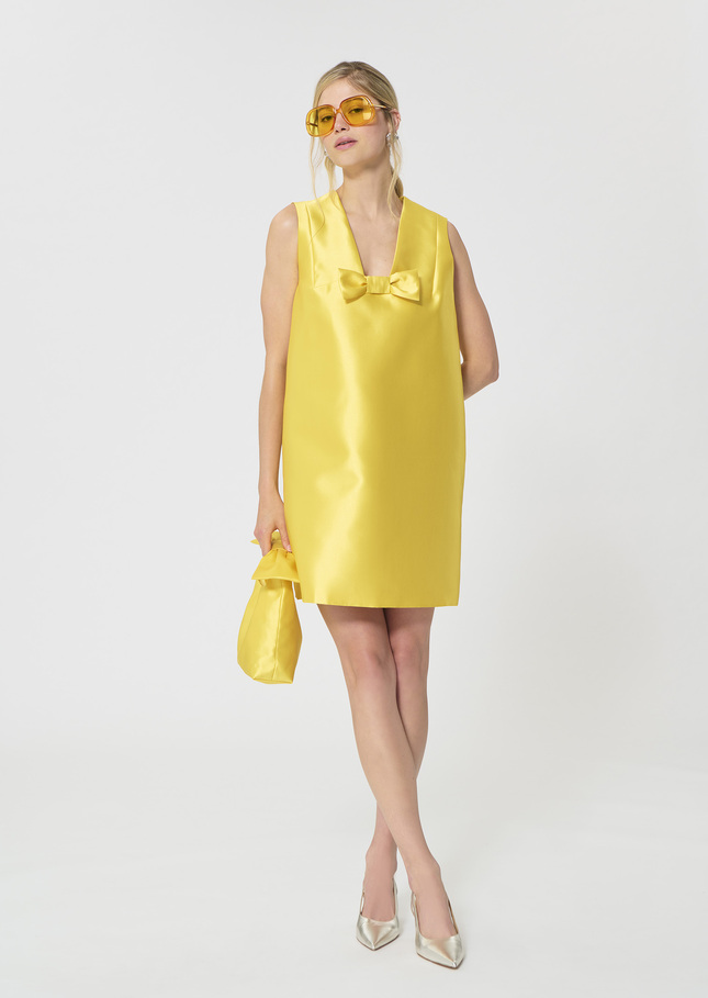Rusane Dress yellow duchess satin Mimosa TARA JARMON CH