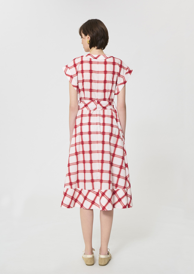 Rosina dress red checkered cotton Cerise TARA JARMON CH