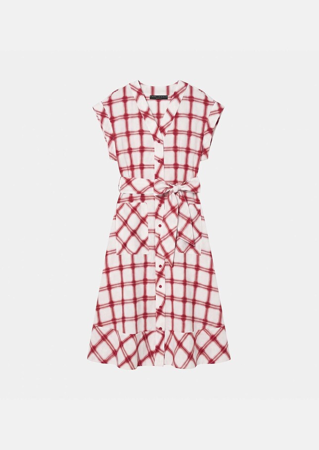 Rosina dress red checkered cotton Cerise TARA JARMON CH