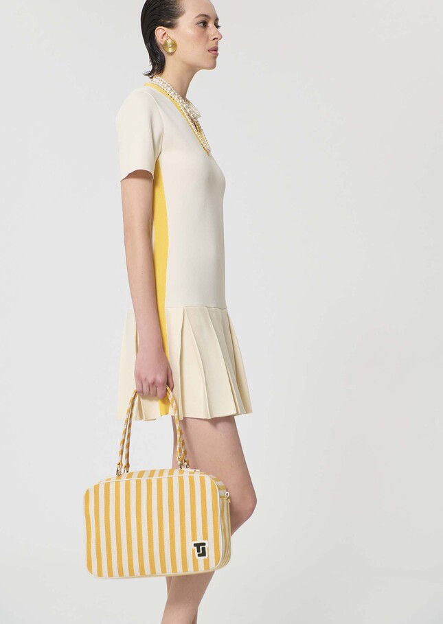 Ricca dress ecru in technical mesh Off-white TARA JARMON CH