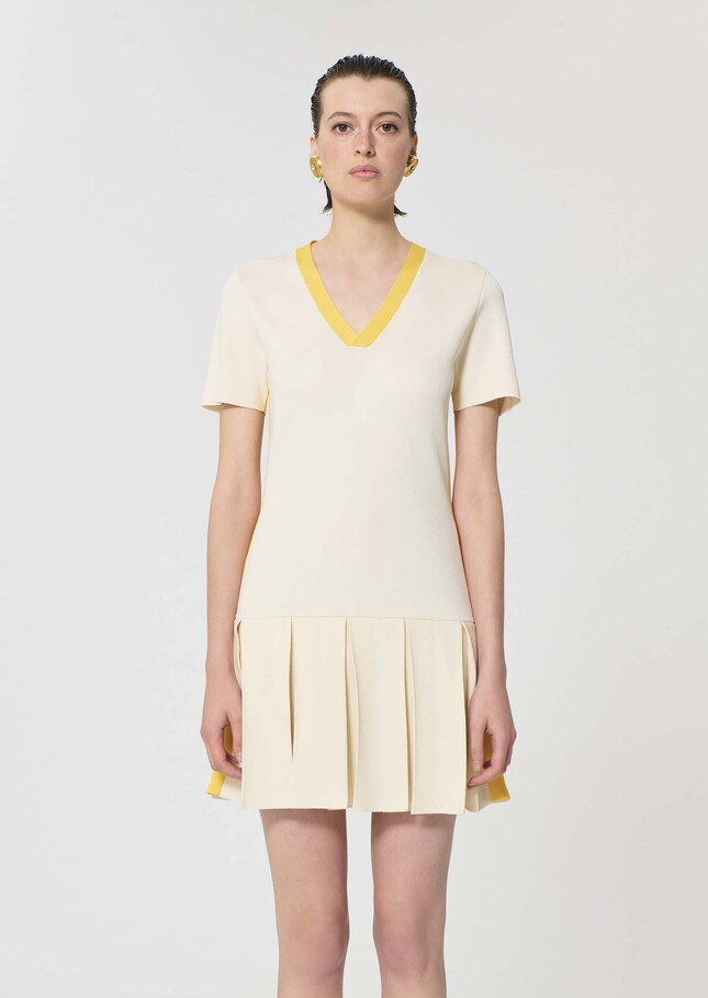 Ricca dress ecru in technical mesh Off-white TARA JARMON CH