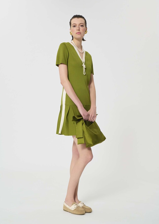 Ricca dress green technical mesh Pomme TARA JARMON CH