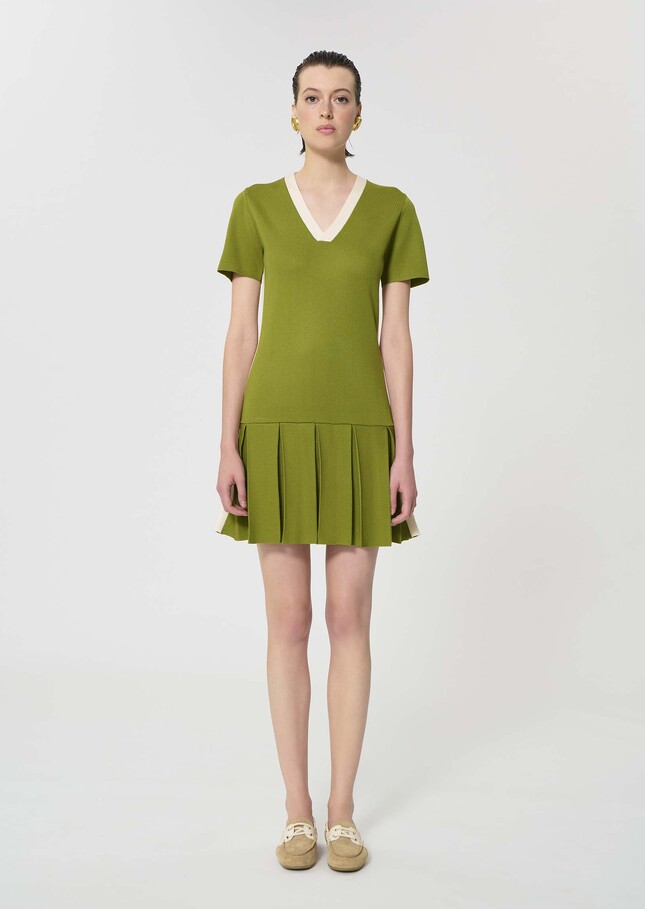 Ricca dress green technical mesh Pomme TARA JARMON CH