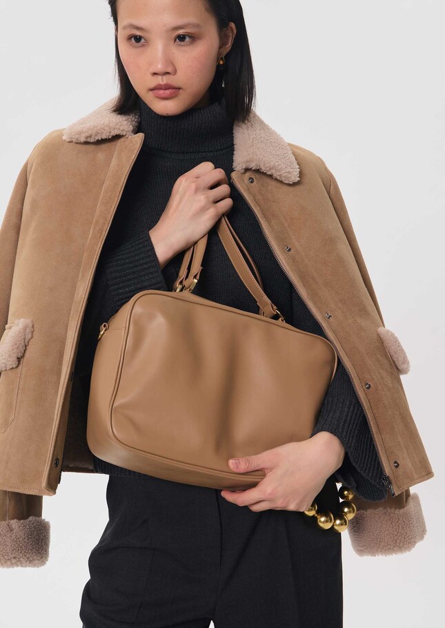 Solal bag beige smooth leather Miel TARA JARMON CH