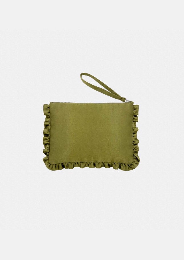 Sabrina clutch green duchess satin Anis TARA JARMON CH