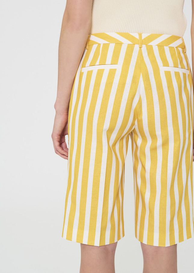Sasha Shorts yellow striped linen and cotton Mimosa TARA JARMON CH
