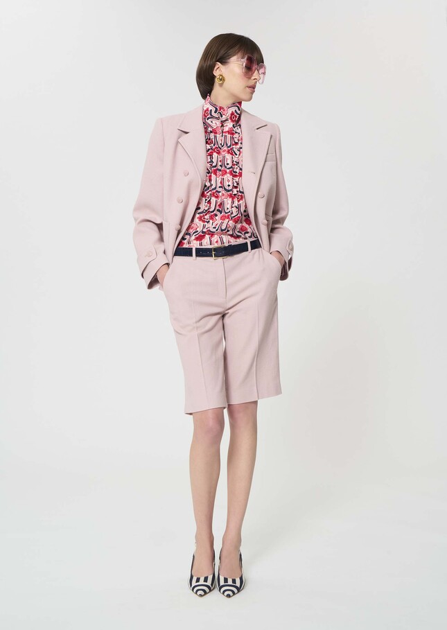 Sasha Shorts pale pink textured wool Blush TARA JARMON CH