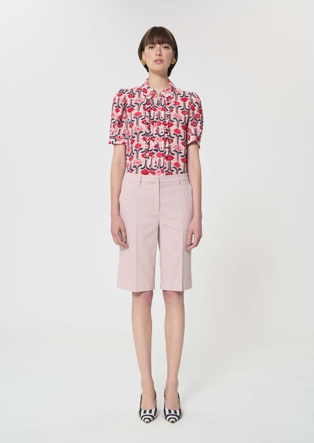 Sasha Shorts pale pink textured wool Blush TARA JARMON CH