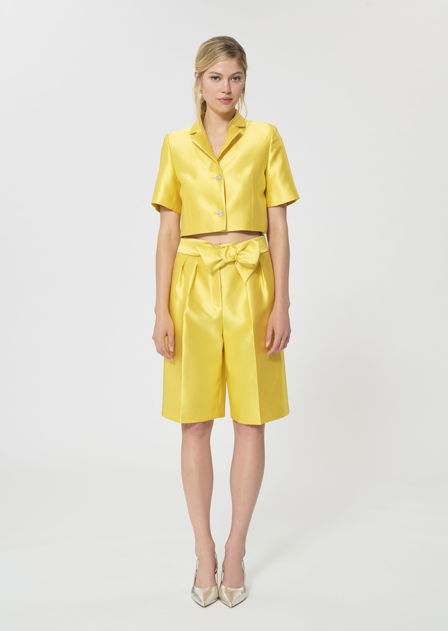 Short Simon yellow duchess satin Mimosa TARA JARMON CH