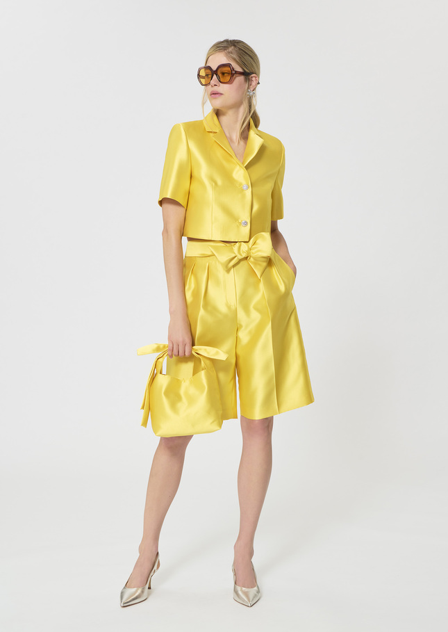Short Simon yellow duchess satin Mimosa TARA JARMON CH