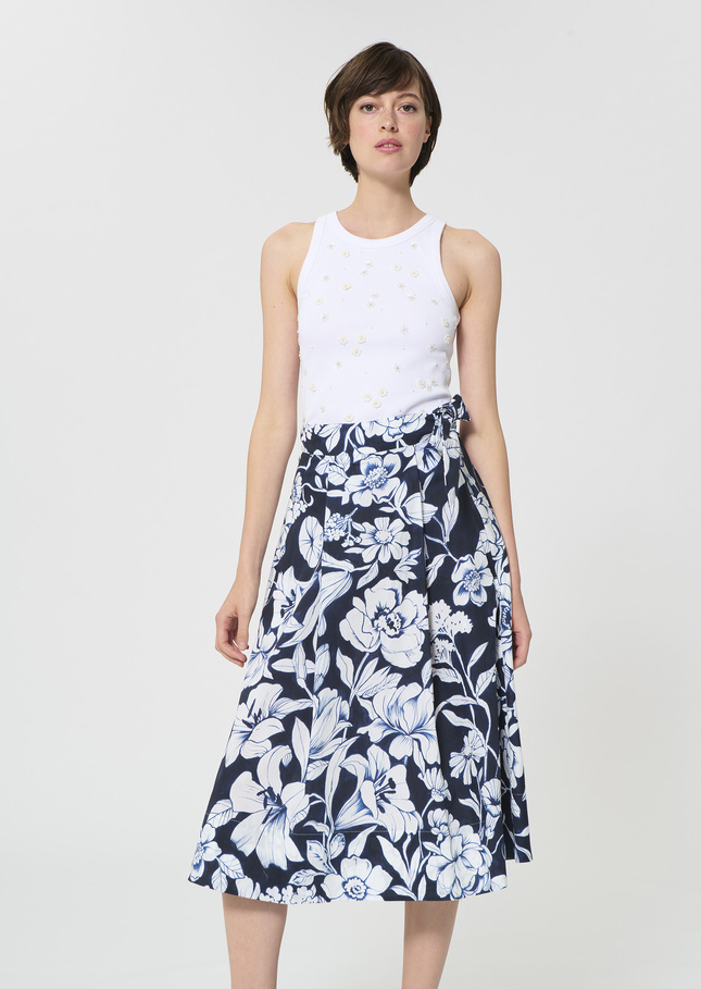 Tash tank top white embroidered cotton White TARA JARMON CH