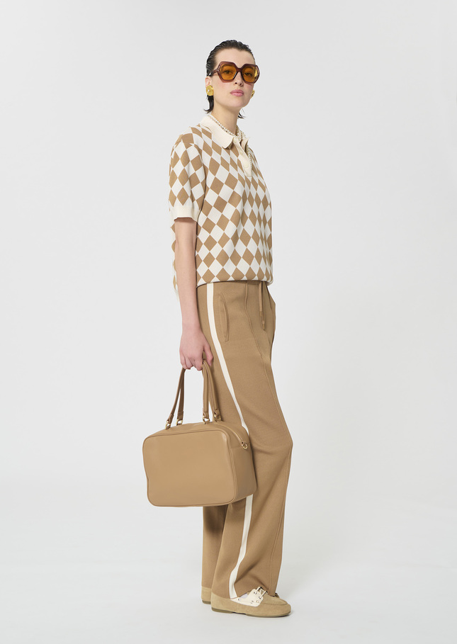 Polo Tomaso beige jacquard Miel TARA JARMON CH