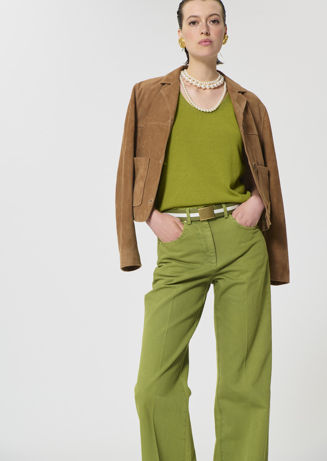 Tabatha Tank Top green cotton Pomme TARA JARMON CH