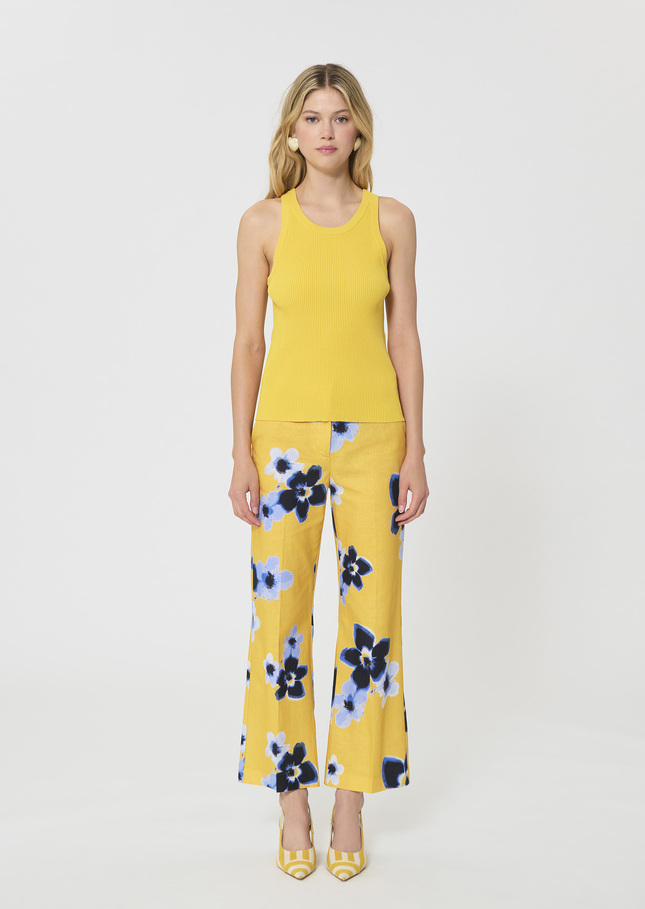Trish tank top yellow ribbed knit Mimosa TARA JARMON CH