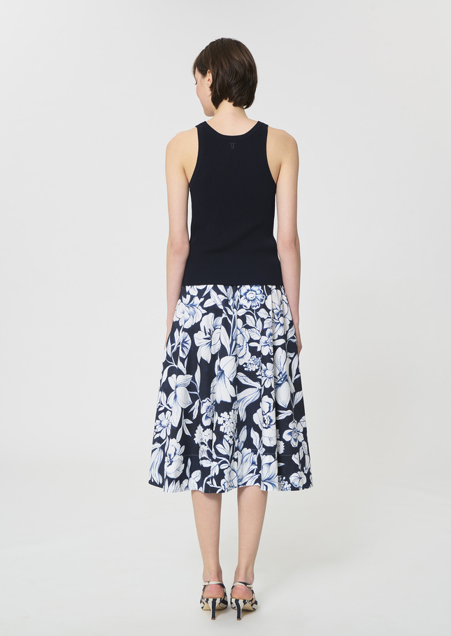 Trish tank top midnight blue ribbed knit Night TARA JARMON CH