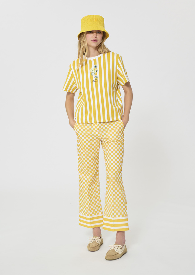 Tarastripe T-shirt yellow striped jersey Mimosa TARA JARMON CH