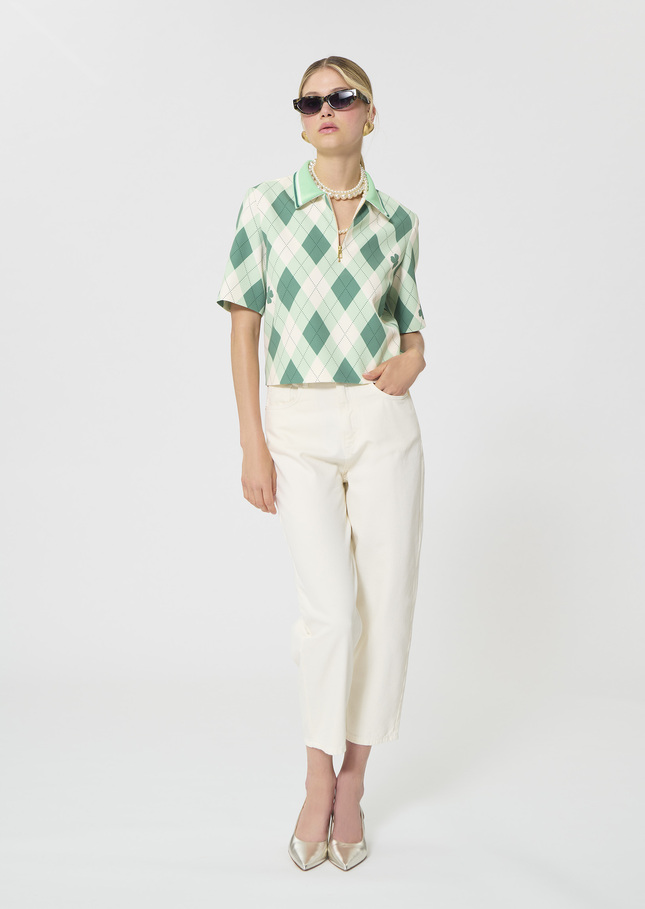 Top Tiago ecru with patterns Jade TARA JARMON CH