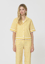 César shirt yellow checkered pattern linen Mimosa TARA JARMON CH