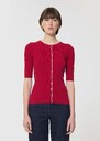 Gipsy Vest red ribbed knit Cerise TARA JARMON CH