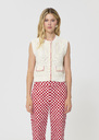 Gill vest ecru cotton Off-white TARA JARMON CH