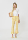 Pietro Pants yellow checkered pattern linen Mimosa TARA JARMON CH