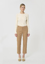 Polo Trousers beige cotton garbardine Miel TARA JARMON CH