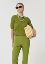 Pamina sweater green silky cotton Pomme TARA JARMON CH