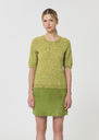 Ponzo Sweater heather green in lightweight mohair Almond TARA JARMON CH