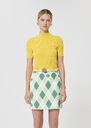 Perla Sweater yellow ribbed knit Mimosa TARA JARMON CH