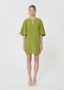 Renetta Dress green in fluid crepe Pomme TARA JARMON CH