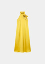 Rosso Dress yellow satin Mimosa TARA JARMON CH