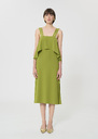 Rochas dress green in fluid crepe Pomme TARA JARMON CH