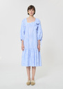 Roméa dress sky blue striped poplin Horizon TARA JARMON CH