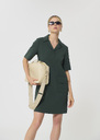 Rock Dress dark green in fluid crepe Vert anglais TARA JARMON CH