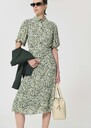 Rachel Dress green floral print Vert anglais TARA JARMON CH