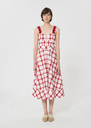 Raquelina dress red checkered cotton Cerise TARA JARMON CH